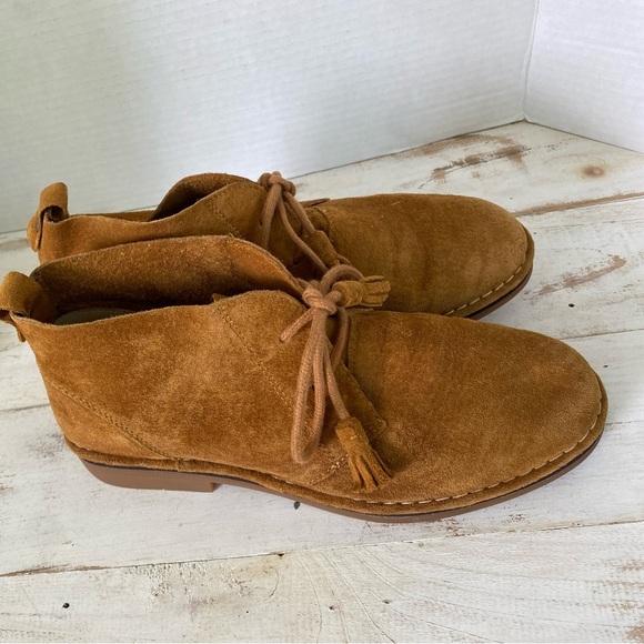 HUSH PUPPIES brown suede leather boots size 9 booties Cyra Catelyn EUC vintage - Picture 11 of 12